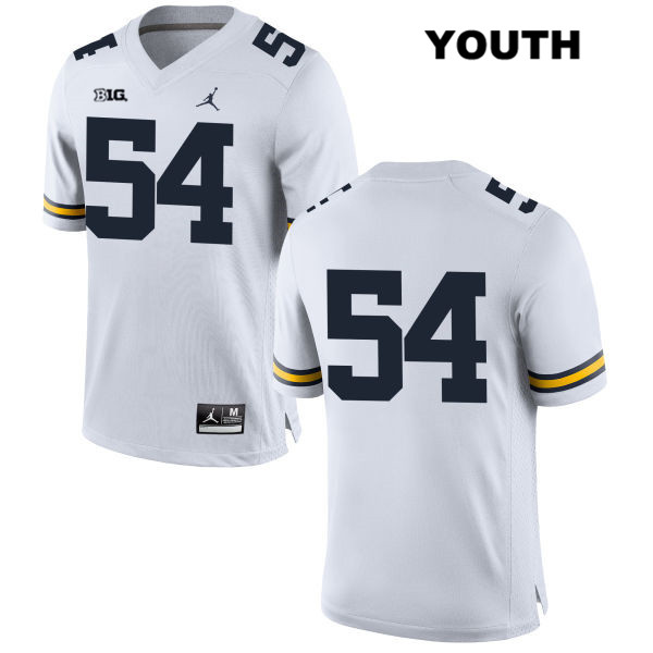 Youth NCAA Michigan Wolverines Kraig Correll #54 No Name White Jordan Brand Authentic Stitched Football College Jersey GM25O77VG